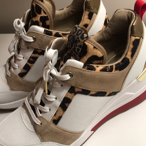 Michael Kors Georgie Leopard Sneakers 8.5 - Picture 1 of 7
